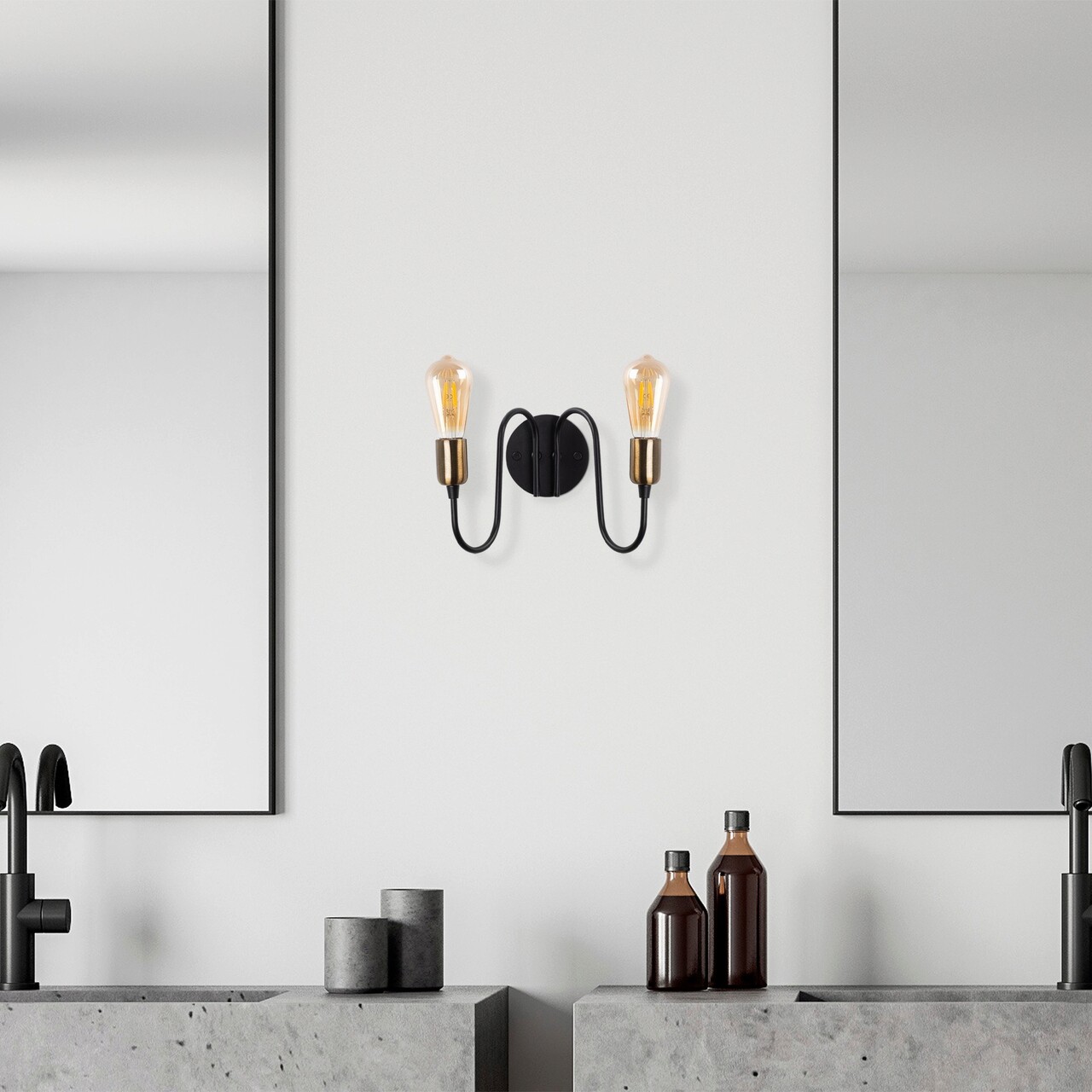 Aplica de perete, Opviq, 942FLG1305, Negru/Maro antic - imagine 7